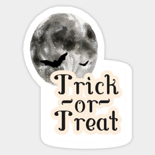 Trick Or Treat Moon Sticker